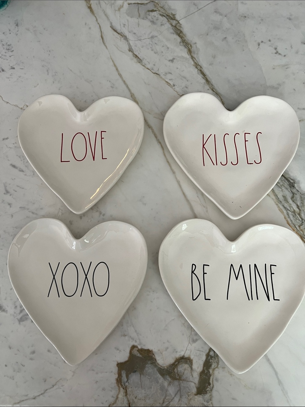 Rae Dunn Set Heart Appetizer Salad Plates